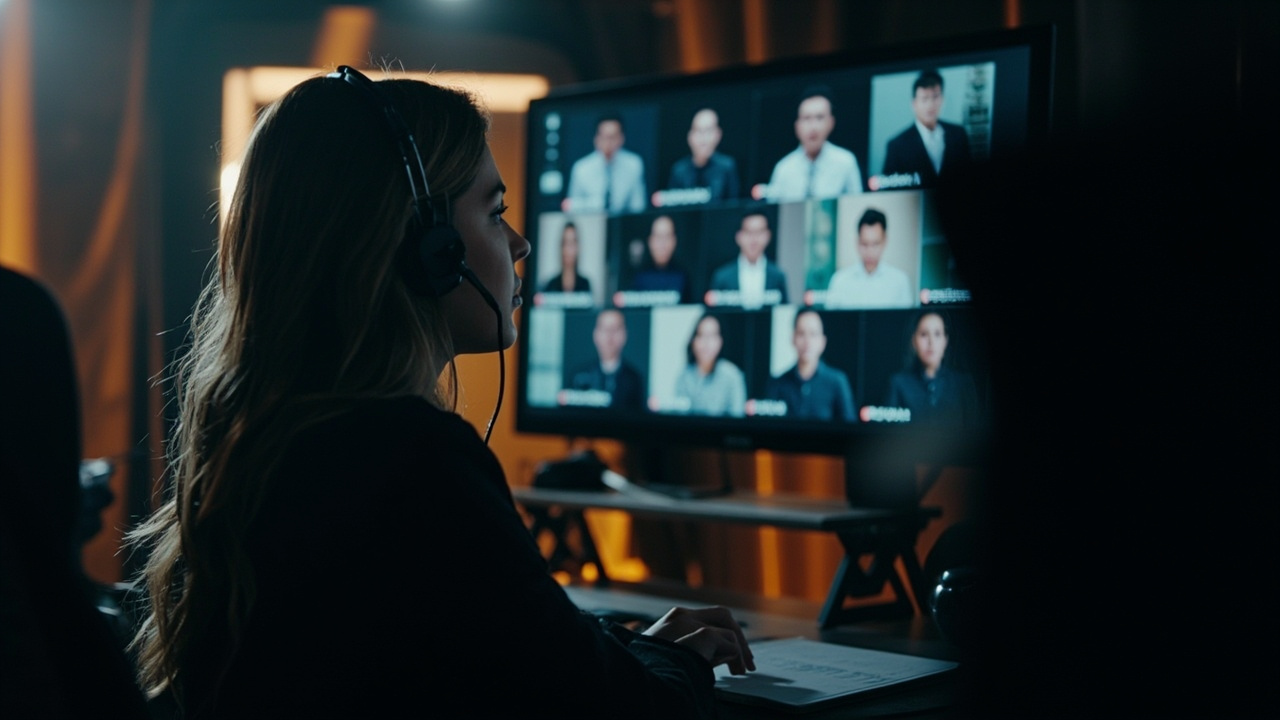 Remote multilingual voice casting session